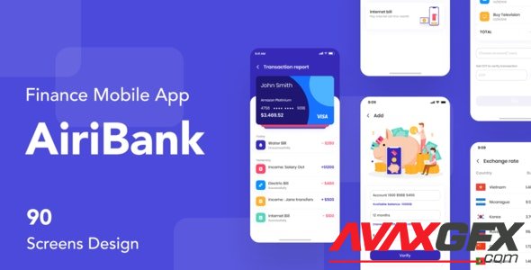 ThemeForest - AiriBank v1.0 - Finance Mobile App UI KIT (Update: 25 February 20) - 25506154