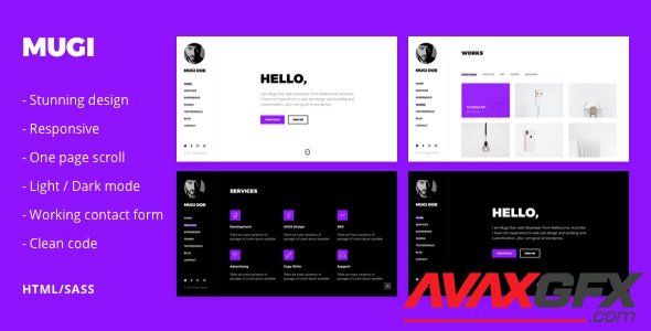 ThemeForest - Mugi v1.0 - Personal Portfolio & Resume HTML Template - 23152858