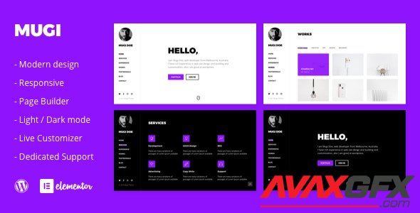 ThemeForest - Mugi v1.0.4 - Personal Portfolio & Resume WordPress Theme - 23249443