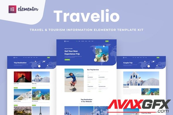 ThemeForest - Travelio v1.0.0 - Travel & Tourism Elementor Template Kit - 35226175