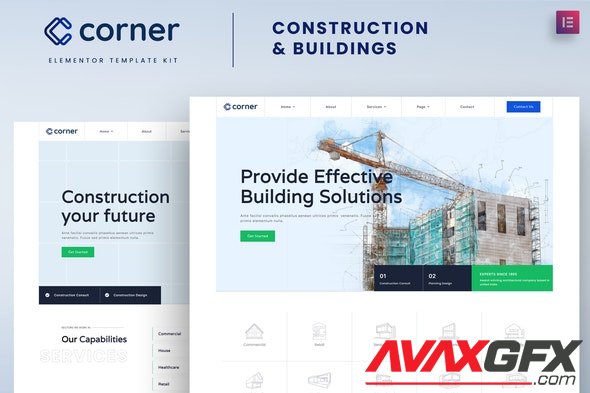 ThemeForest - Corner v1.0.0 - Construction & Building Elementor Template Kit - 35268135