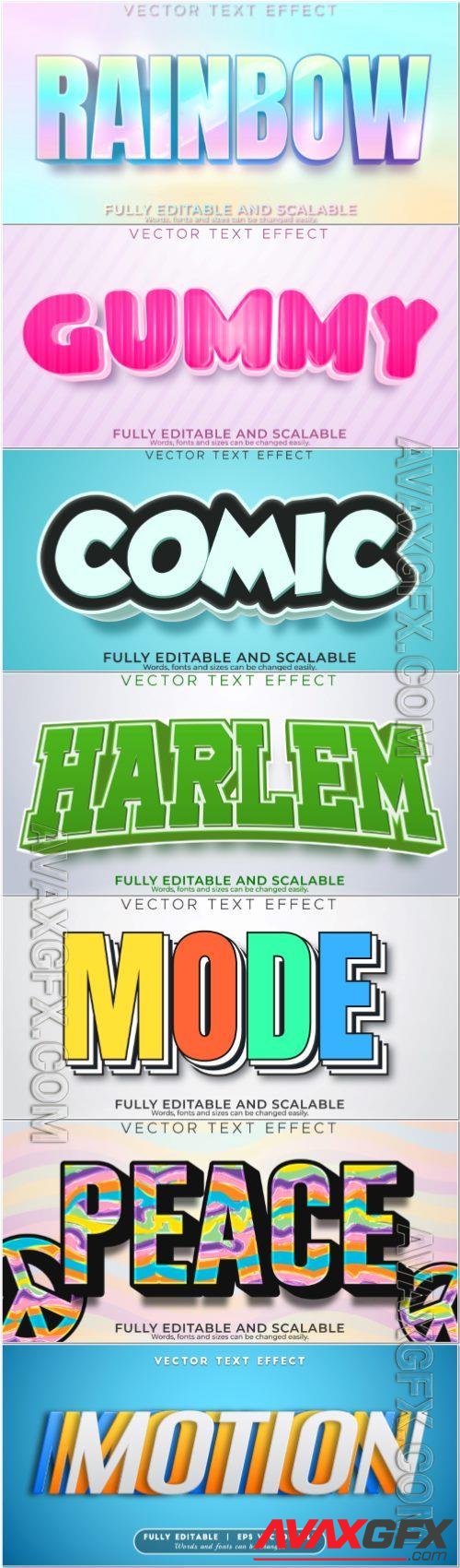 3d editable text style effect vector vol 883