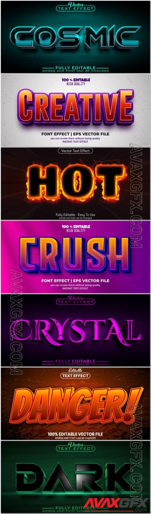 3d editable text style effect vector vol 882