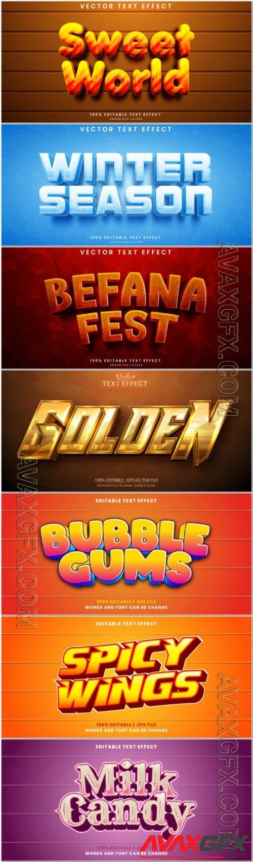 3d editable text style effect vector vol 878