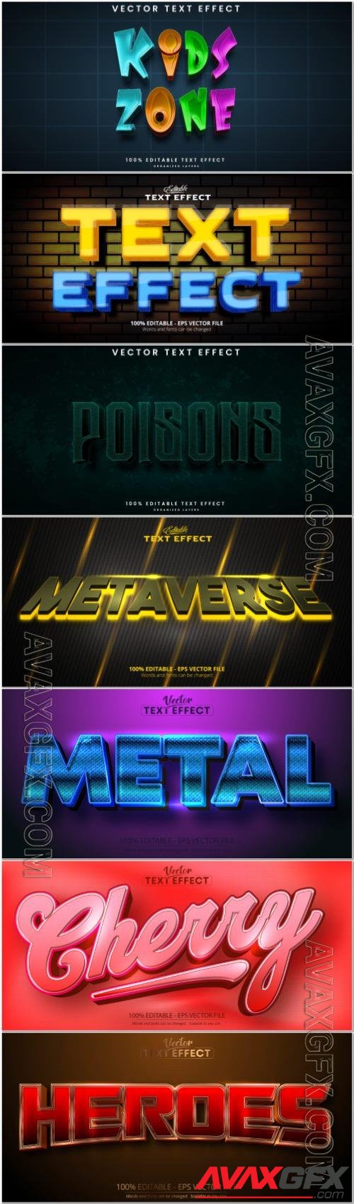 3d editable text style effect vector vol 877