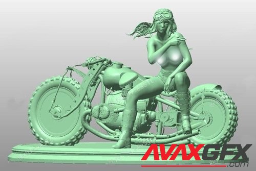 Biker girl – 3D Printable STL