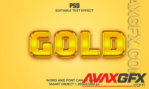 3d Gold editable text effect premium psd