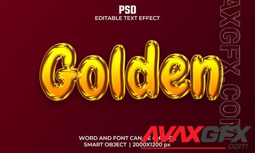Golden 3d editable text effect premium psd with