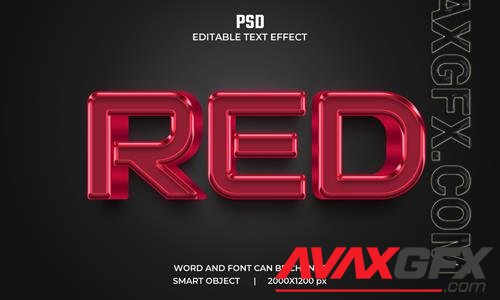 Red 3d editable text effect premium psd with background