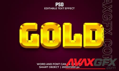 Gold 3d editable text effect premium psd with background