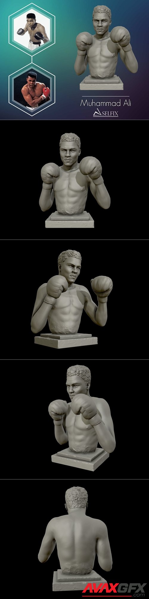 Muhammad Ali Busto – 3D Printable STL