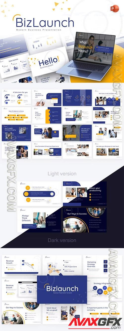 BizLaunch Modern Business PowerPoint Template MQTAT68