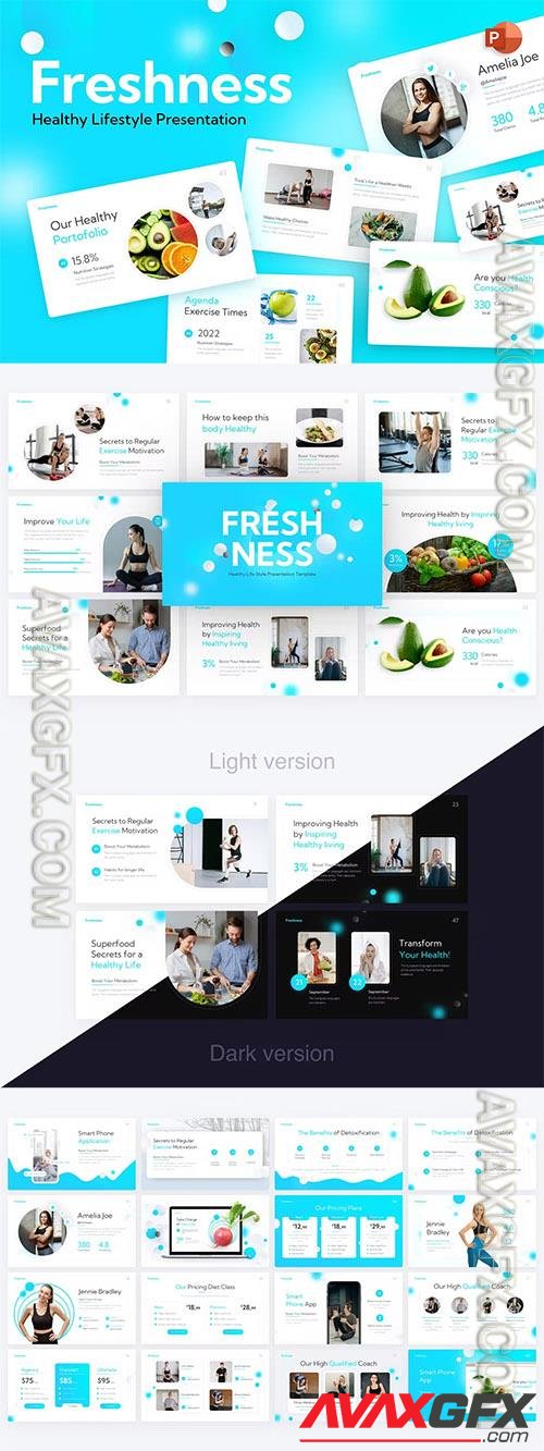 Freshness Health PowerPoint Template 7HR9SQM