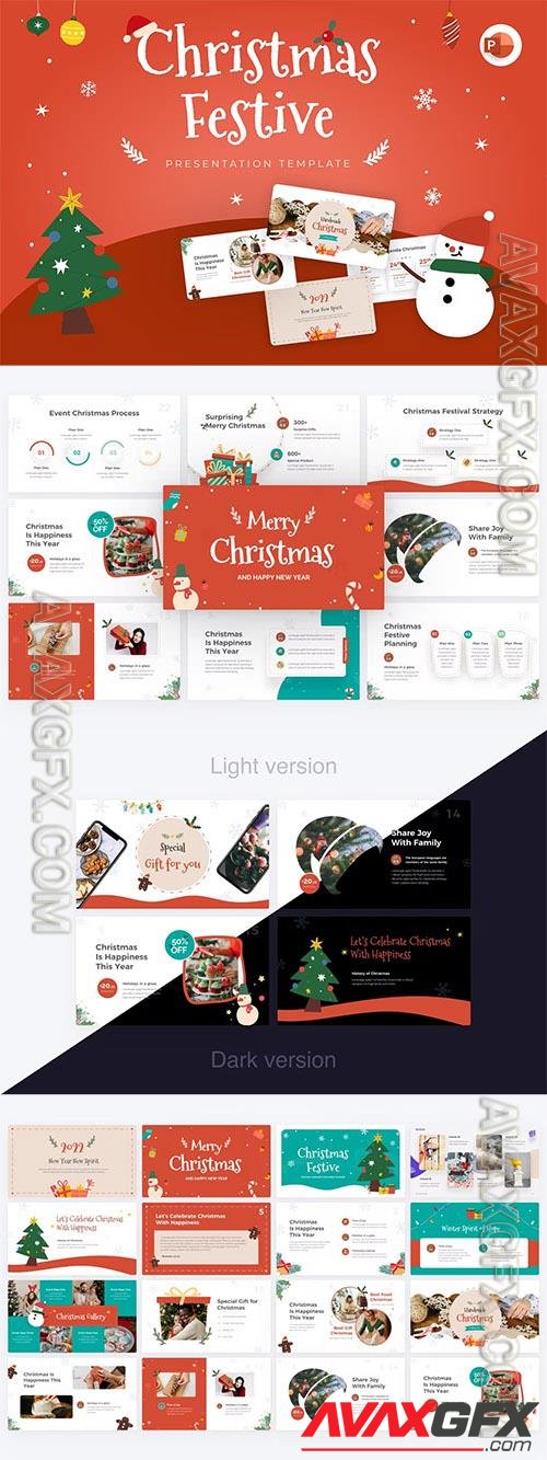 Christmas Festive Creative PowerPoint Template 2MRLKLL