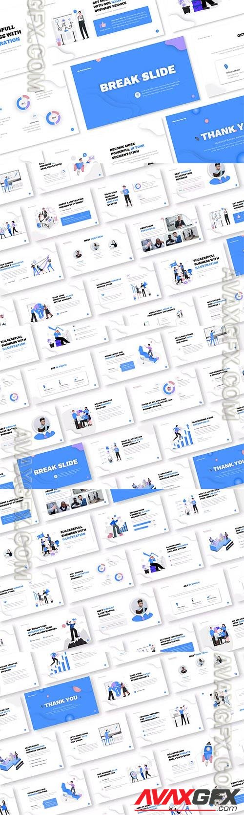 Illustration Business Powerpoint, Keynote and Google Slides Presentations