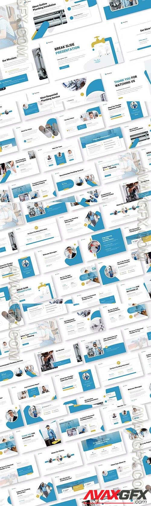 Plumbing Powerpoint, Keynote and Google Slides Presentation Template