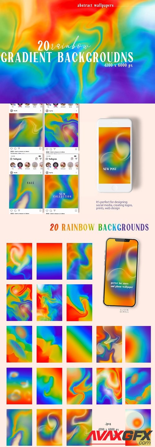 Rainbow gradient backgrounds - 6792148