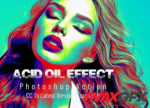 Acid Oil Effect Photoshop Action - 6794844