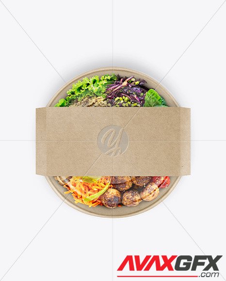 Paper Bowl With Lunch Mockup 92070