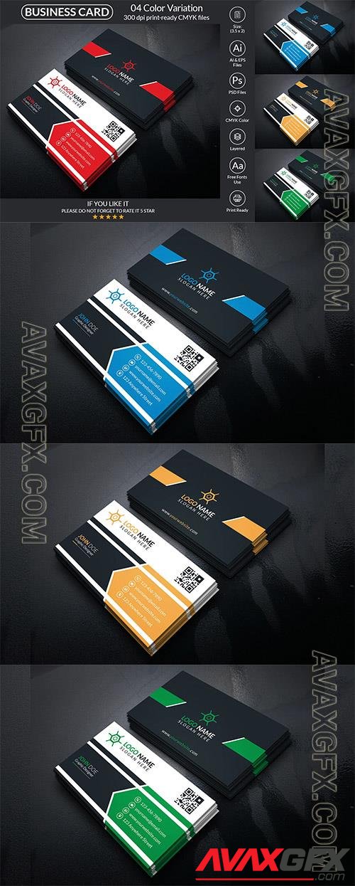 Corporate Business Card Design With PSD & Vector Corporate Identity o175688