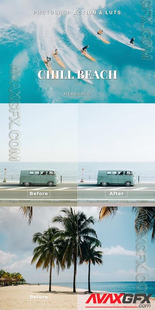 Chill Beach Photoshop Action & LUTs WPL45FM