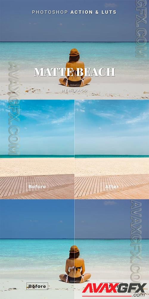 Matte Beach Photoshop Action & LUTs NYZ3YM8