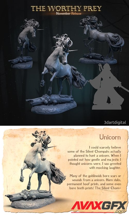 White Unicorn – 3D Printable STL