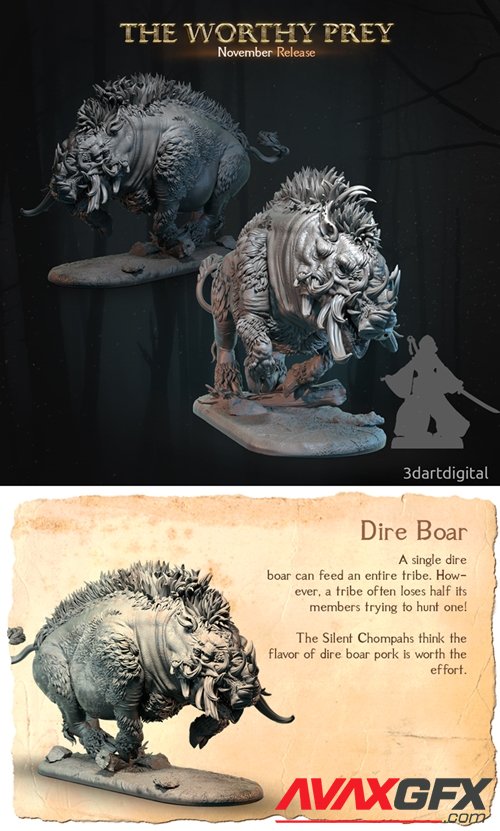 Dire Boar – 3D Printable STL