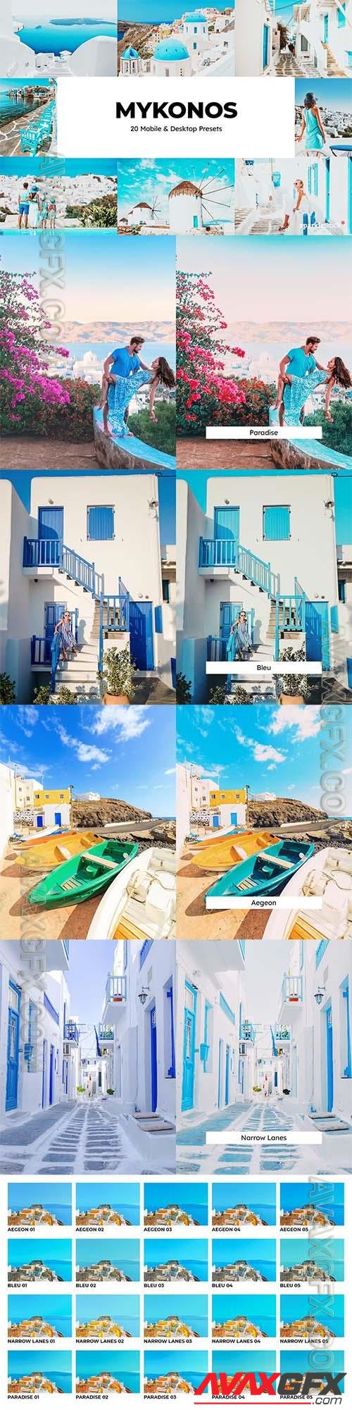 20 Mykonos Lightroom Presets and LUTs