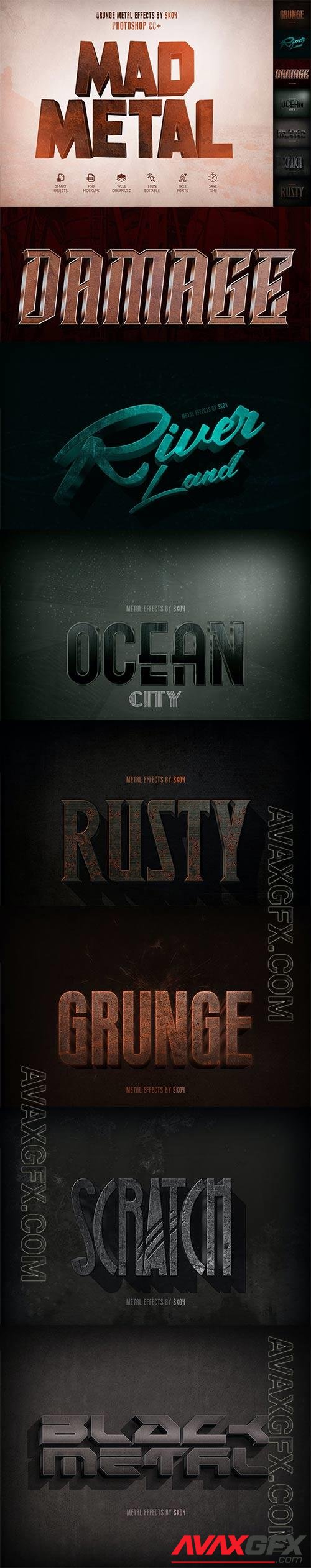 Mad Metal Text Effects Psd