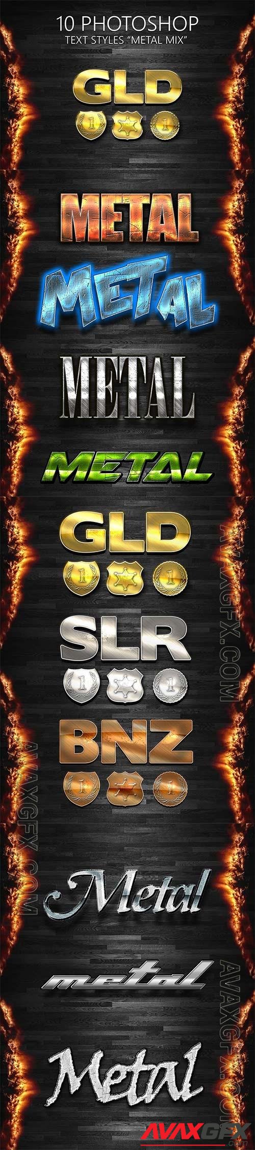 10 Photoshop Styles  METAL MIX PSD