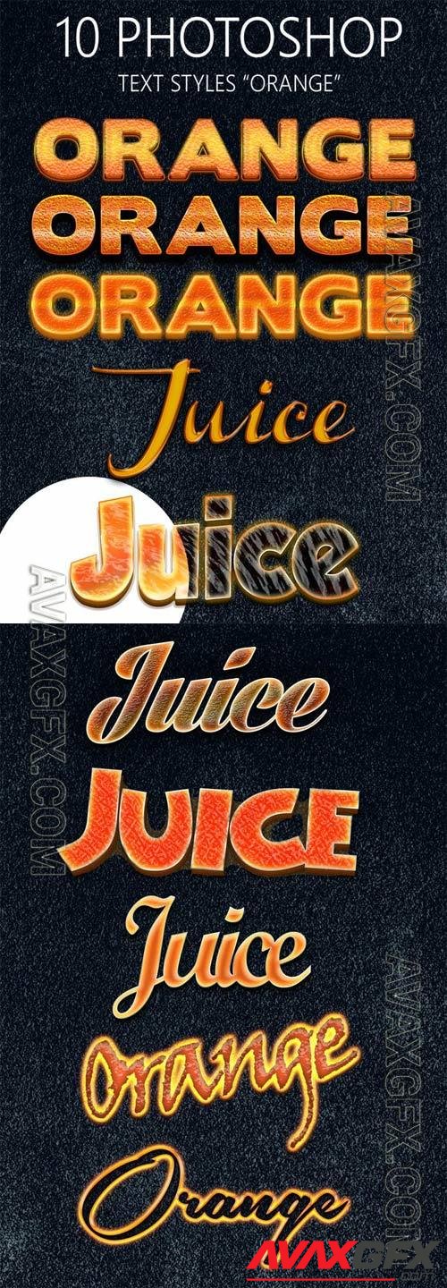 10 Orange Photoshop Styles Psd