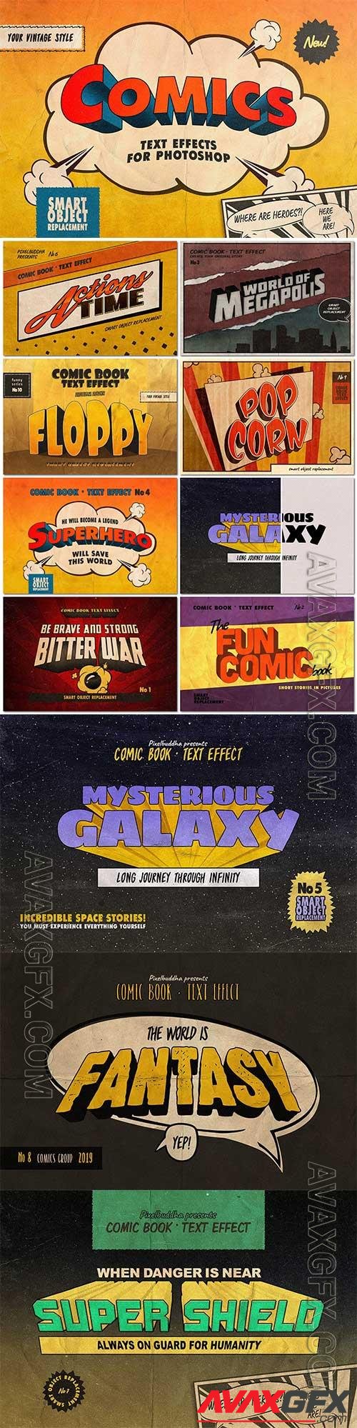 Vintage Comics Text Effects Psd