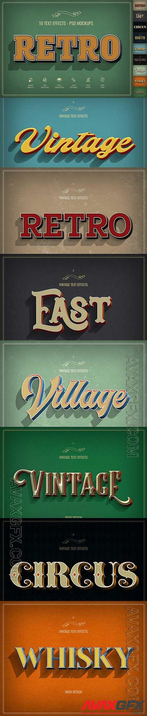 Retro Text Effects Psd