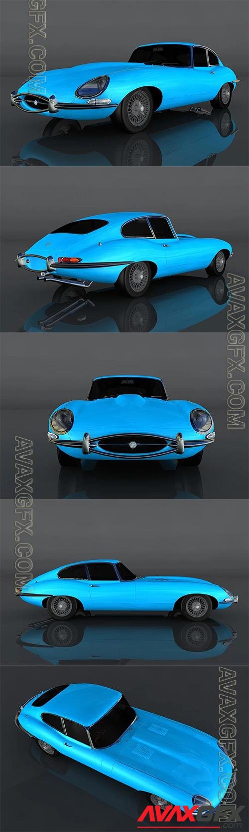 Jaguar E-type 1961 3D Model o93631