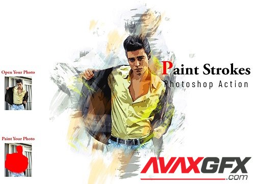 Paint Strokes Photoshop Action - 6806219