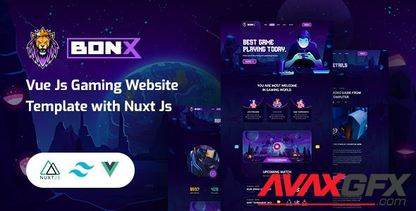 ThemeForest - Bonx v1.0 - Vue Js Gaming Website Template with Nuxt Js - 35335336