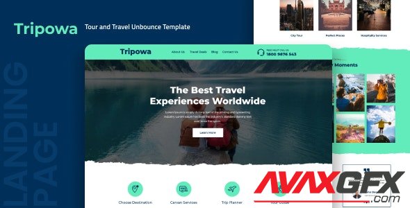 ThemeForest - Tripowa v1.0 - Tour and Travel Unbounce Template - 29012301