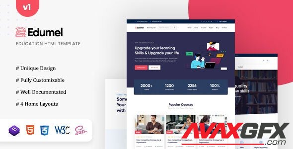 ThemeForest - Edumel v1.0 - Education LMS template - 34425172