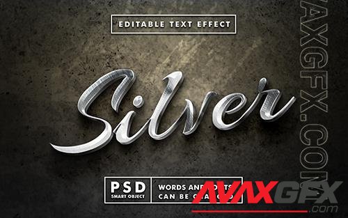 3d silver text effect psd