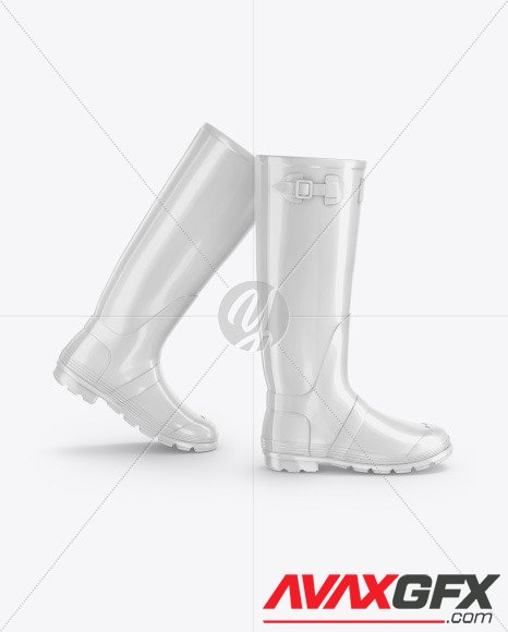 Glossy Rain Boots Mockup 87668