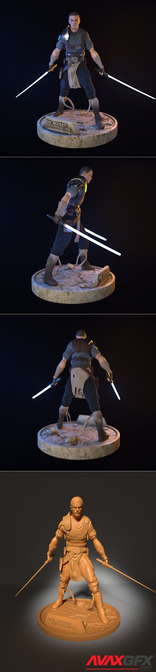 The Secret Apprentice (Galen Marek. AKA Starkiller) – 3D Printable STL