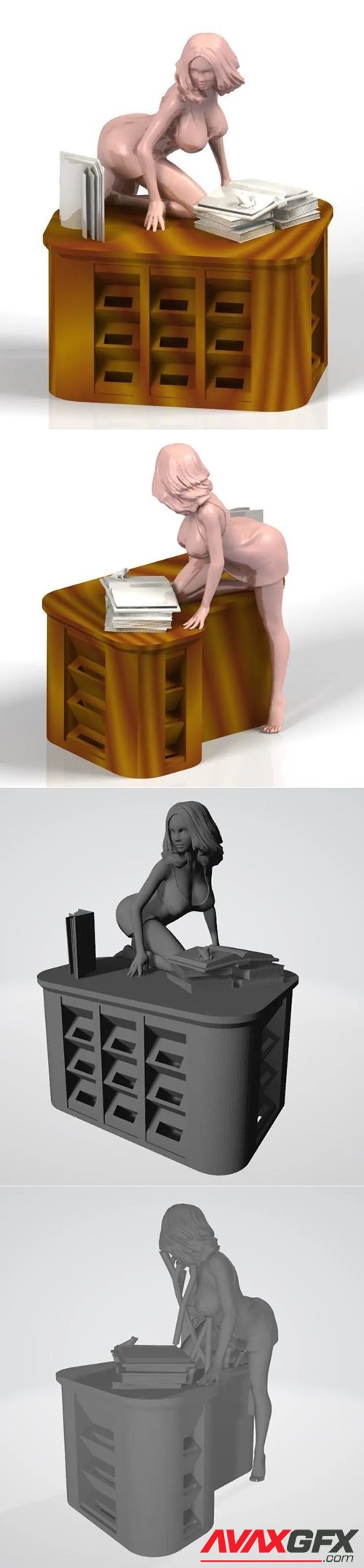 Usb bureau femme, usb holder desk women – 3D Printable STL