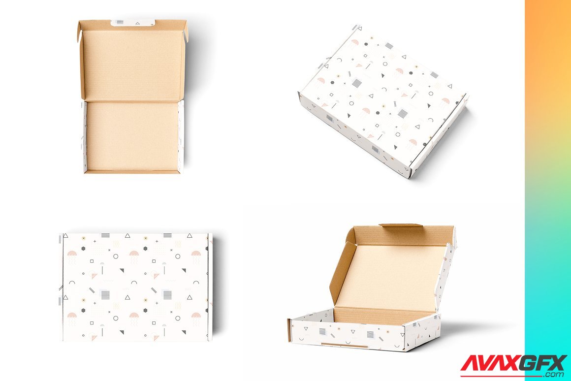 CreativeMarket - Mailing Box 4x Mock-ups 6643185