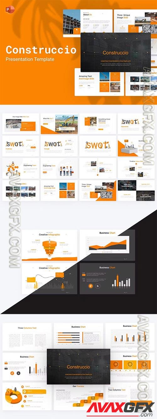 Construccio Construction PowerPoint Template 43Q33DL