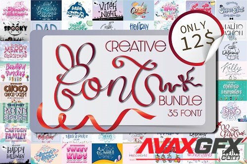 Creative Font Bundle - 35 Premium Fonts