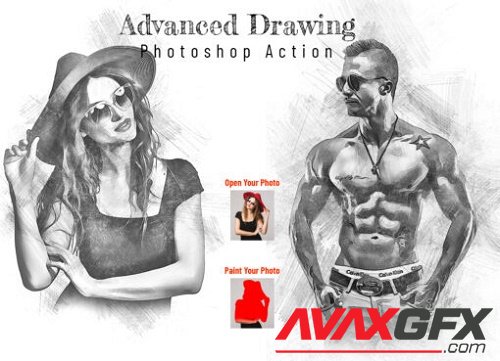 Advanced Drawing Photoshop Action