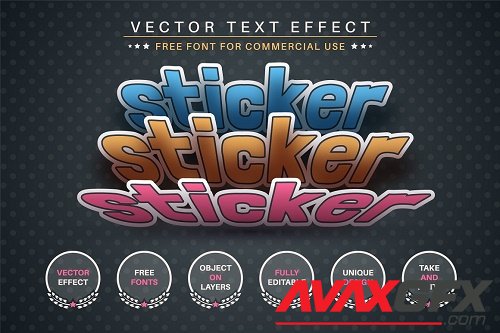 Three Sticker - Editable Text Effect - 6813138