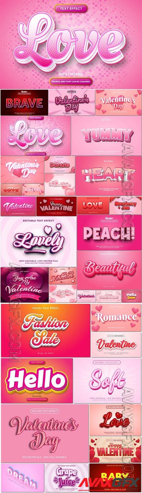 3d editable text style effect vector vol 885