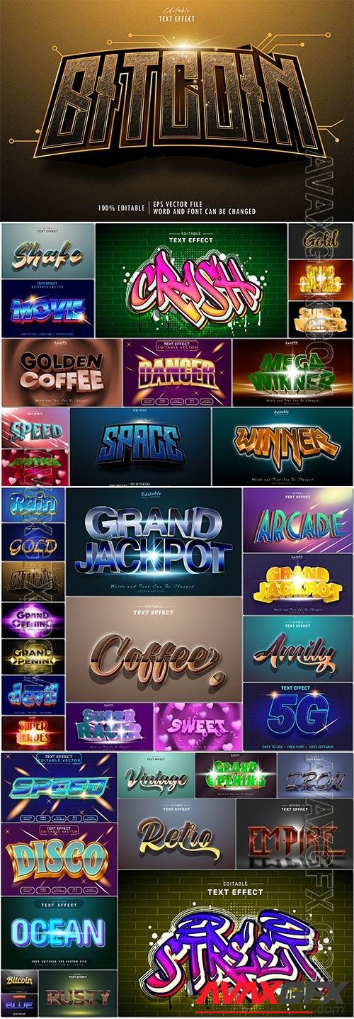 3d editable text style effect vector vol 884